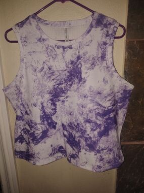 Ebb & Flow  Tie-Dye Crop Top - Purple White